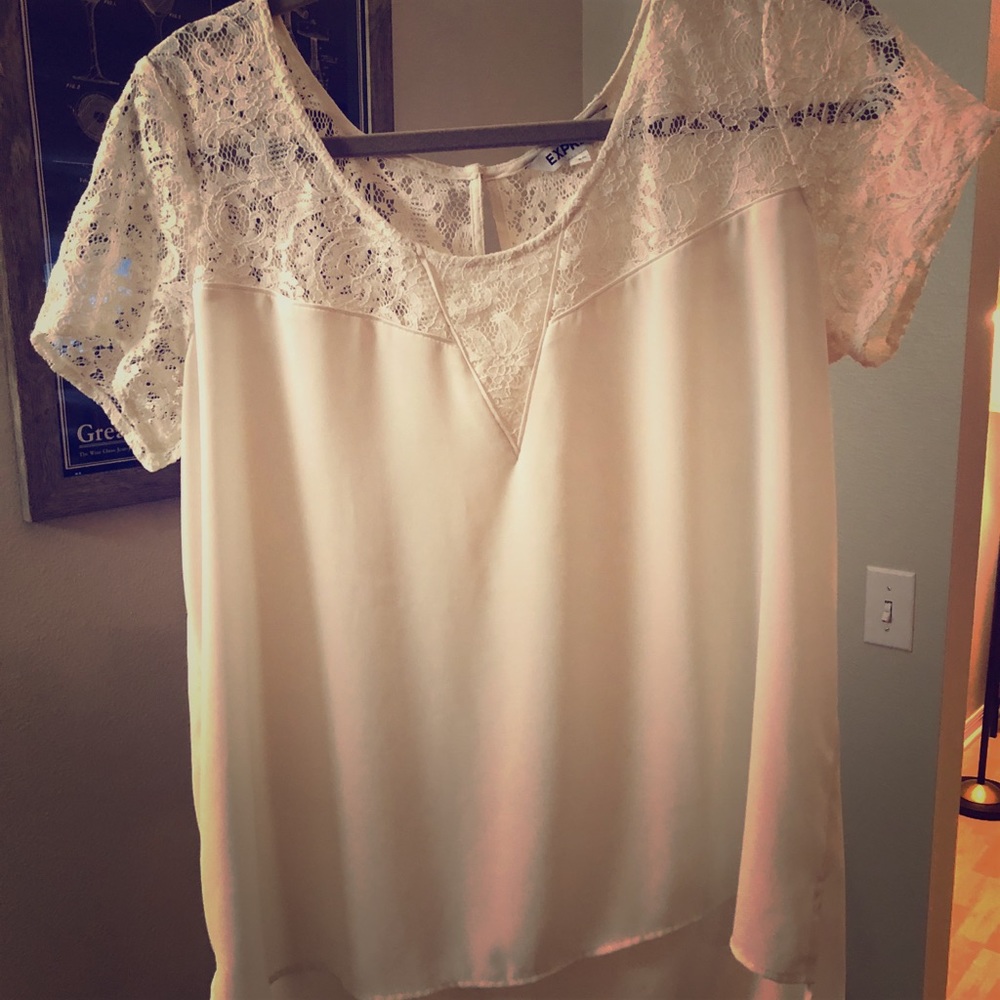 Express White Lace Blouse
